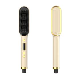 Display Hair Straightener Dual-purpose Does Not Hurt Hair Curls (Option: Beige British Standard)