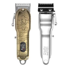 Clipper LCD Digital Display Hair Clipper (Option: US-Gold)