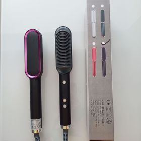 Internal Buckle Straightening Comb And Curling Iron Dual (Option: Black-U.S. regulations)