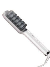 Internal Buckle Straightening Comb And Curling Iron Dual (Option: White-European regulations)