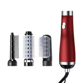 Three-in-one Hair Dryer Change Comb Straight Hair Comb Curly Hair Comb (Color: Red)