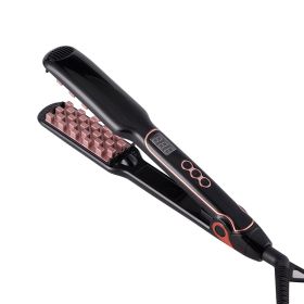 Hairdressing Tools Fluffy Hair Straightener Styling Hair Straightener (Option: Black gold-US)