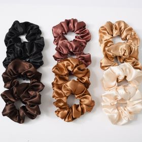 Satin Cloth Large Intestine Circle Hair Tie Set Solid Color (Option: 12 color suit)