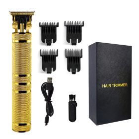 Retro Oil Head Scissors Electric Hair Clipper (Color: Gold)