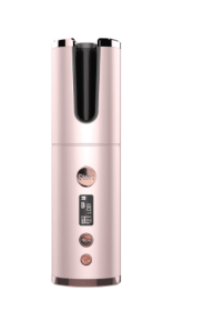 Wireless Rechargeable Curling Iron Electric Hair Curler Fully Automatic Rotating Portable Hairdresser (Option: Pink-USB)