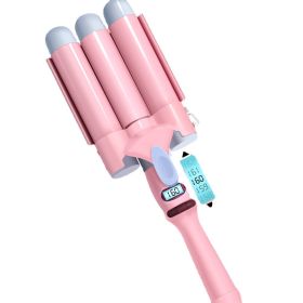 Three-tube Curling Iron Manufacturer Wave Big Roll Cone Curling Iron (Option: Pink-EU)