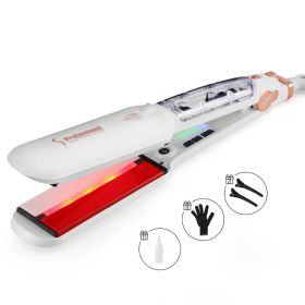 Women's Fashion Infrared Steam Ceramic Hair Straightener (Option: White American Standard)