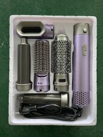 Five-in-one Hot Air Comb Automatic Hair Curler Rolls (Option: Purple European Standard)