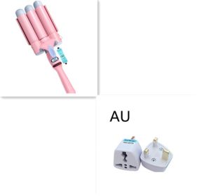 Three-tube Curling Iron Manufacturer Wave Big Roll Cone Curling Iron (Option: Pink-AU)