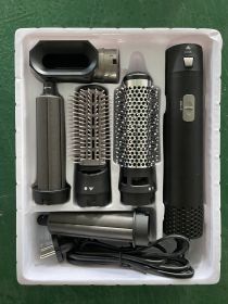 Five-in-one Hot Air Comb Automatic Hair Curler Rolls (Option: Black EU)