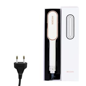 Negative Ion Hair Straightening Comb And Curling Iron (Option: White-EU)