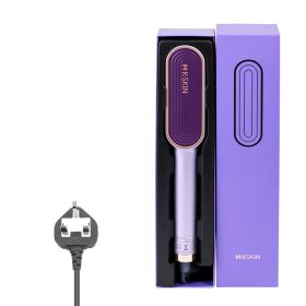 Negative Ion Hair Straightening Comb And Curling Iron (Option: Purple-UK)