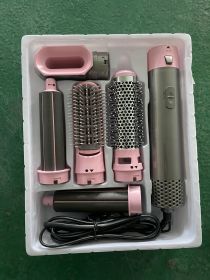 Five-in-one Hot Air Comb Automatic Hair Curler Rolls (Option: Pink US)