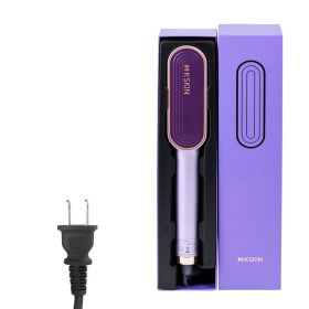 Negative Ion Hair Straightening Comb And Curling Iron (Option: Purple-US)