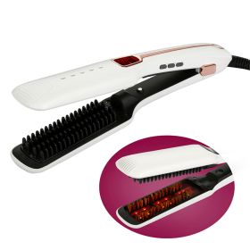 Hair Straightener Multifunctional Steam Spray Straightening Comb Comb Hair Care Tool (Option: White-EU)