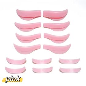 7 Pairs Of Silicone Pad Aids For Eyelash Curling (Color: PINK)