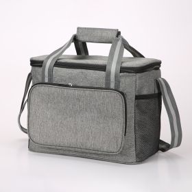 Thickened Outdoor Oxford Cloth Portable Cooler Bag (Color: Grey)