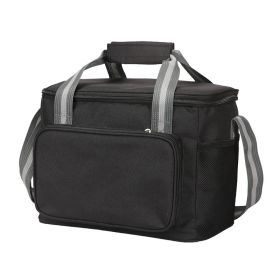 Thickened Outdoor Oxford Cloth Portable Cooler Bag (Color: BLACK)