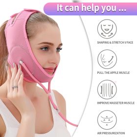 Rejuvenate Your Skin Instantly with the Adjustable V Line Face Mask - Face Lifting Strap, Double Chin Reducer, and Face Lifting Belt! (Color: PINK)