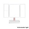 360Â° Adjust Foldable Makeup Mirror With LED Light Rechargeable Wireless 1-3X Magnifying 3 Tone Light Desktop Vanity Mirror Table