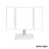 360Â° Adjust Foldable Makeup Mirror With LED Light Rechargeable Wireless 1-3X Magnifying 3 Tone Light Desktop Vanity Mirror Table