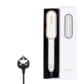 Negative Ion Hair Straightening Comb And Curling Iron (Option: White-UK)