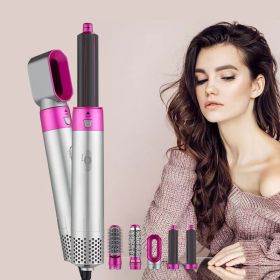 Five-in-one Hot Air Comb Automatic Hair Curler For Curling Or Straightening (Option: Rose red-US)