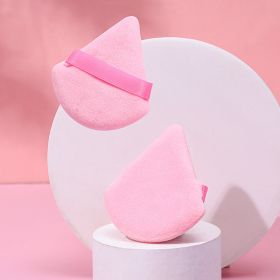 Puff Suede Dry Powder Puff Fan Loose Powder Puff Makeup Sponge (Option: Opp8-Pink)