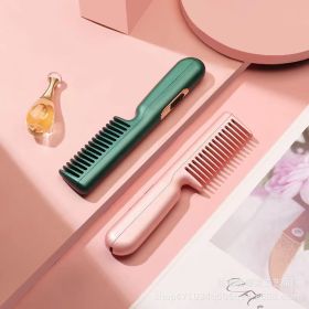 Portable Multi-functional Curly Hair And Straight Hair Dual-purpose Comb (Option: Pink-Plugged In)