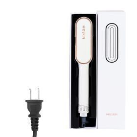 Negative Ion Hair Straightening Comb And Curling Iron (Option: White-us)