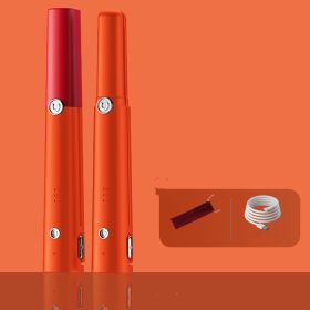 USB Plywood Straight Hair Roll Dual-use (Option: Wireless Rechargeable Orange)