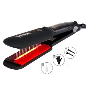 Women's Fashion Infrared Steam Ceramic Hair Straightener (Option: Black British Standard)